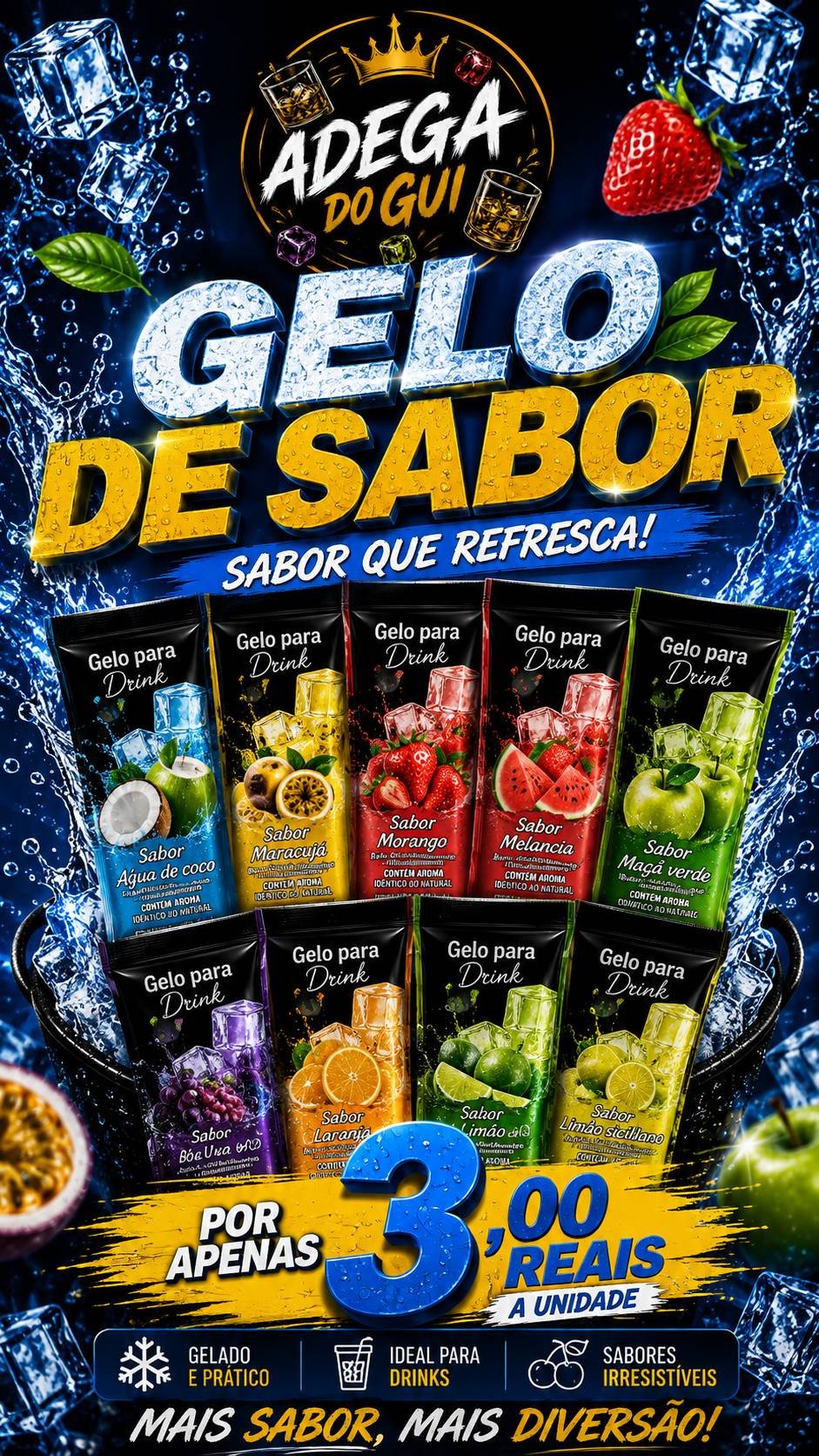 Gelo de saborizado